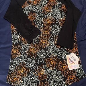 LuLaRoe Black and Blue Graphic Blouse 3/4 Sleeve